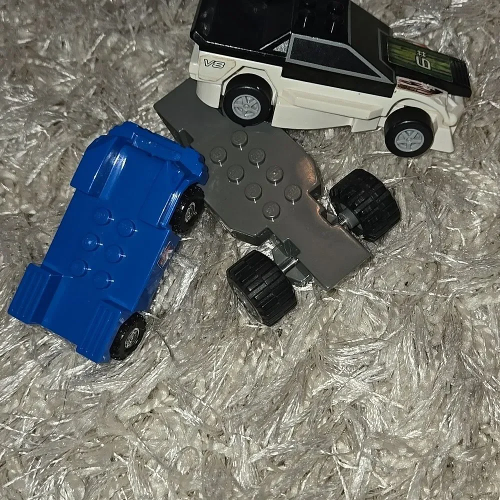 LEGO DUPLO tyco car LOT custom pieces vintage white black blue as seen kids toy